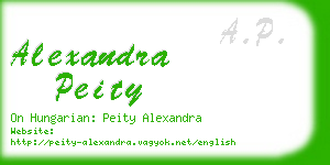 alexandra peity business card